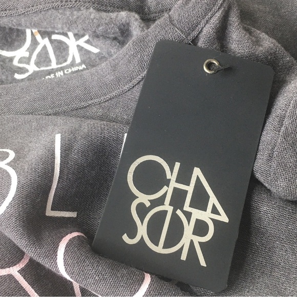 NWT Chaser “Humble Warrior” sweatshirt size Large Pullover light weight gray - Picture 4 of 6